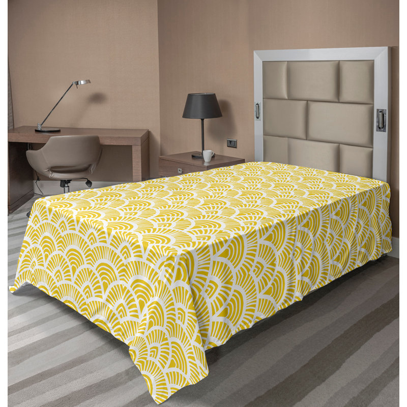 Ambesonne Nature Top Flat Sheet Glisten Fish Sunlight King Blue Purple White, Drap plat pour lit simple