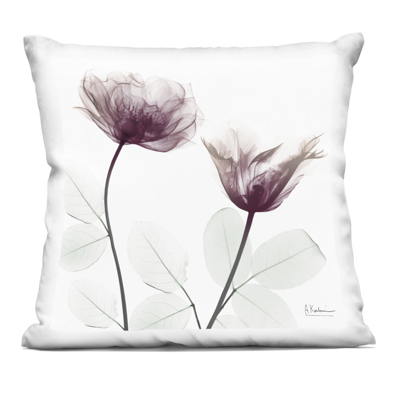 Coussin décoratif Ferns & Leaves on Black Design par Phillipa Katz, Vert/brun, Carré 18 po