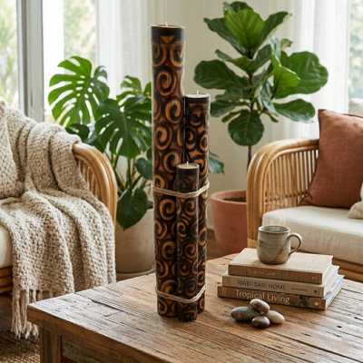 Wood Tabletop Votive Holder with Candle Included