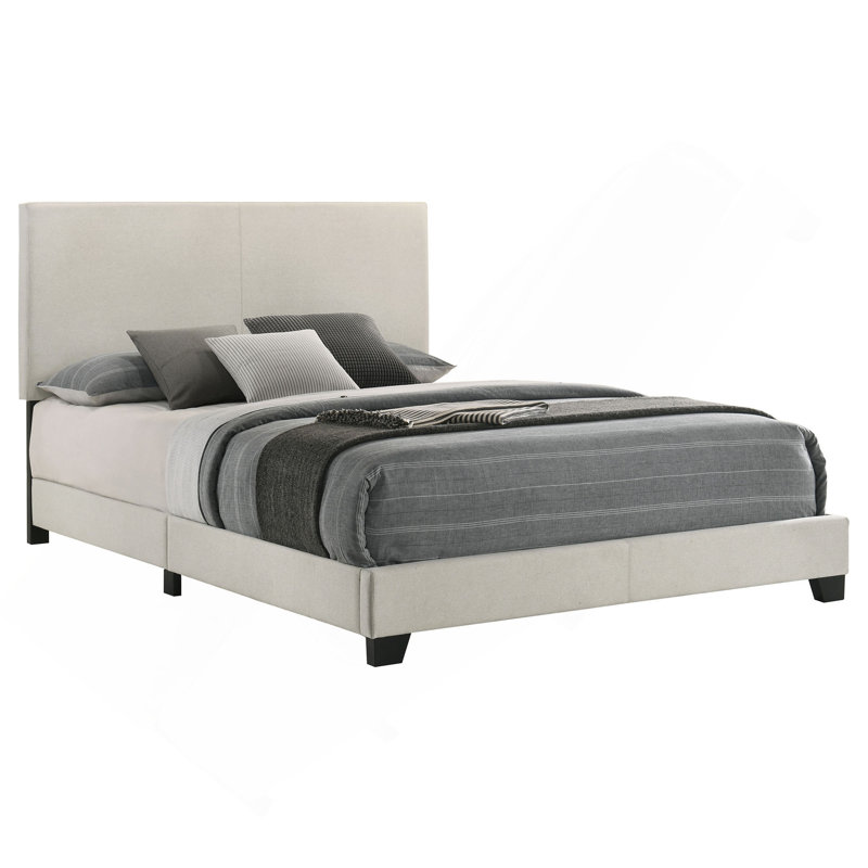 Cream Upholstered  Bed