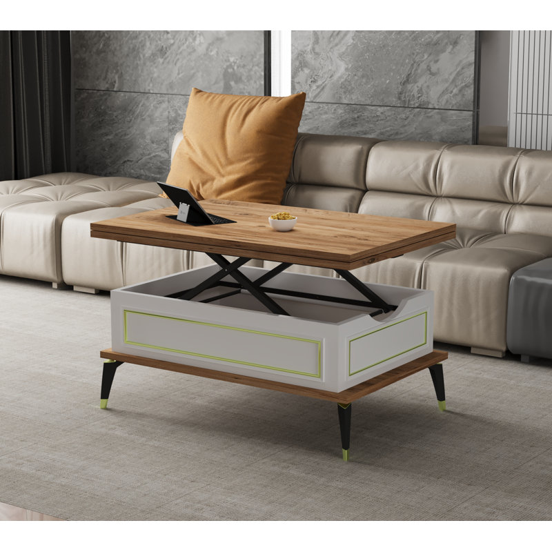 Ryann Extendable Lift Top Coffee Table 6 IN 1, Brown
