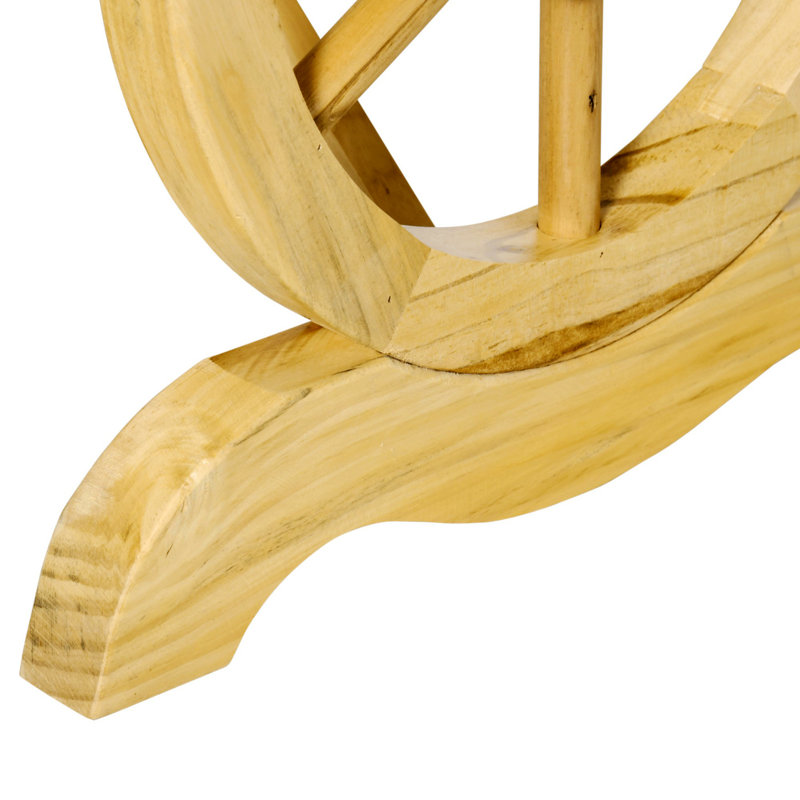 Natural Wood Wagon Wheel 2-Person Garden Bench