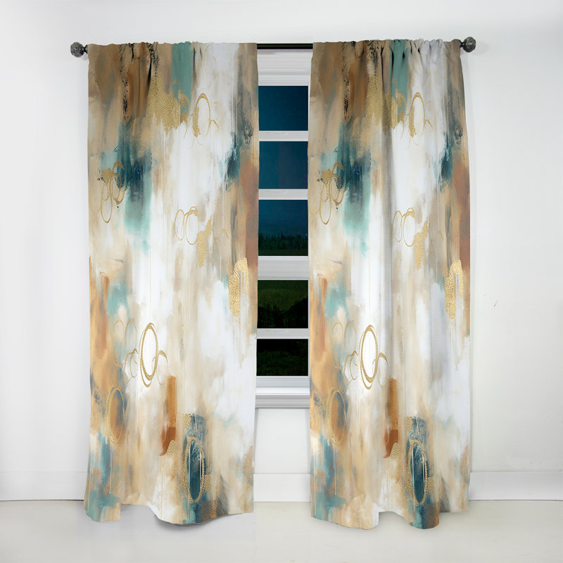 Adainville Gilded Daydreames III - Rideau moderne - Velours obscurcissant - 1 panneau, L 52 po x L 108 po