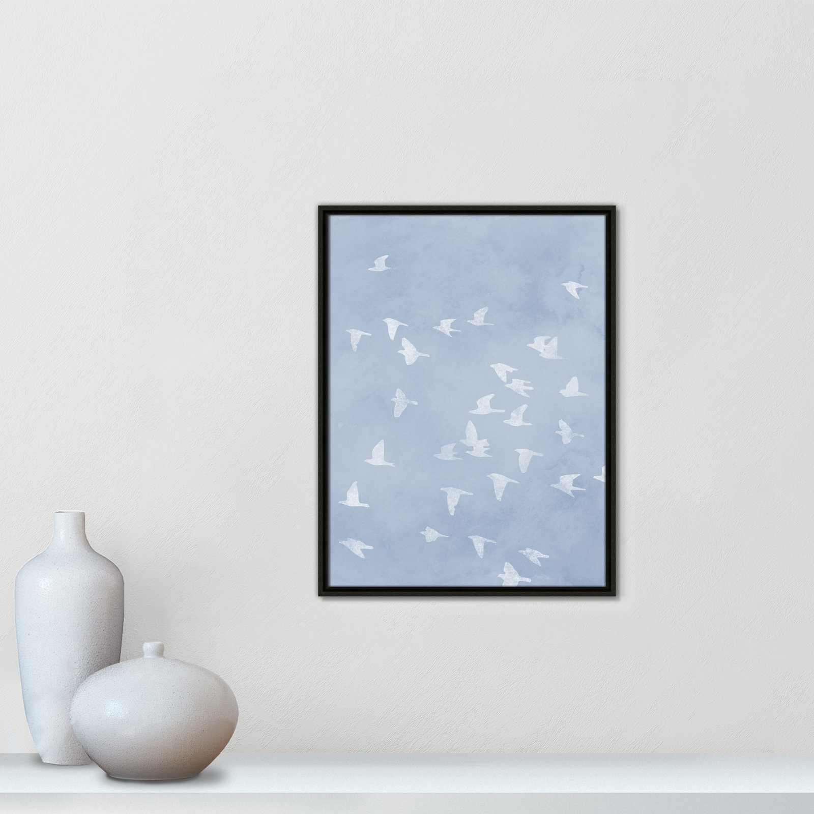 Flying Friends Print by Marcus Prime, 19.5'' W x 25.5'' H, Espresso Floater