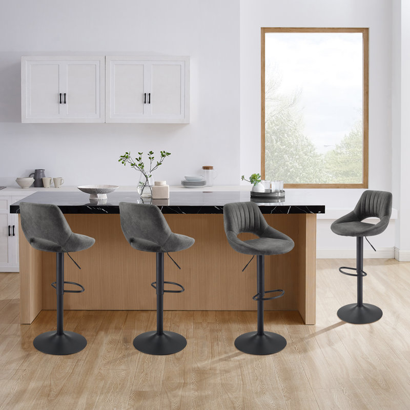 Licon Height Adjustable Swivel Bar Stool, Grey