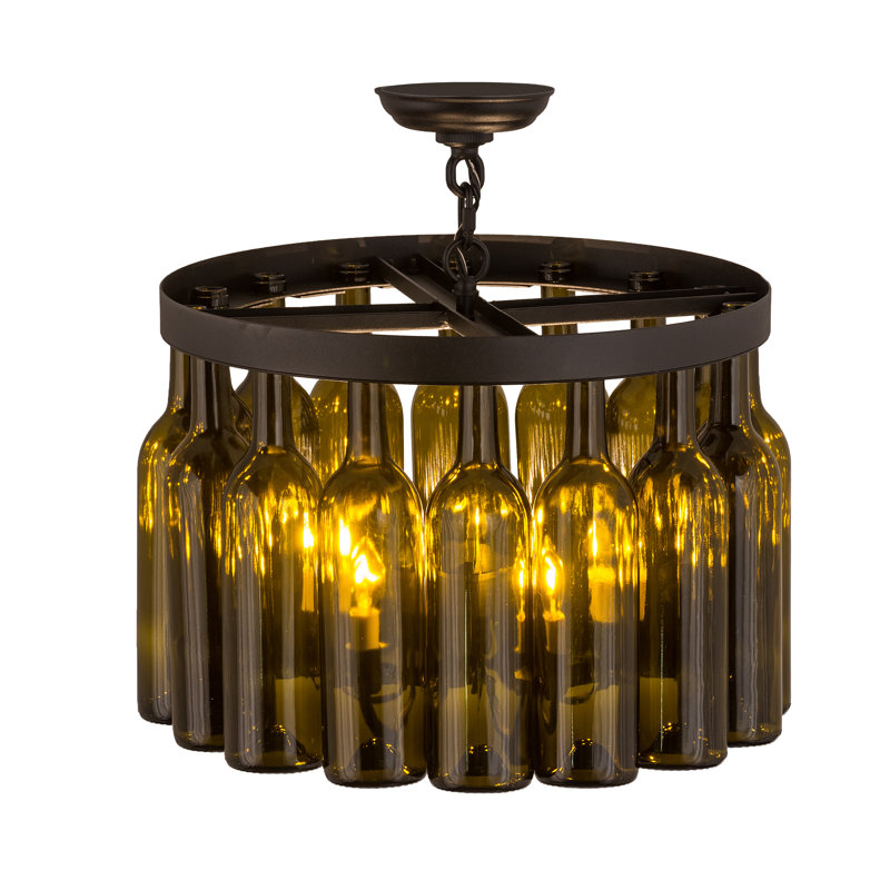 Plafonnier semi-encastré 5 lumières 18,5 po unique