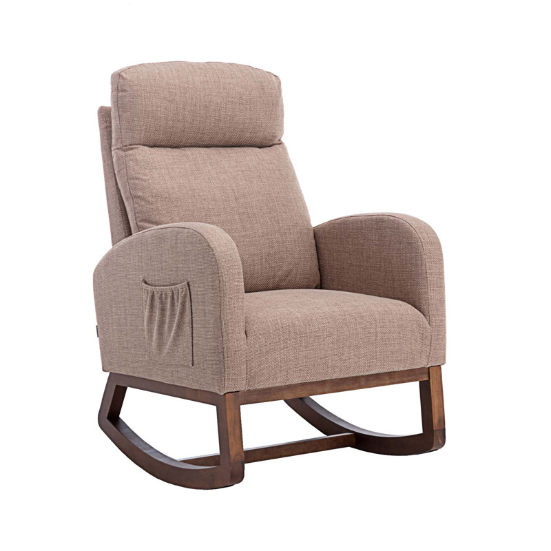 Chaise berçante Jonnita, Polyester brun clair