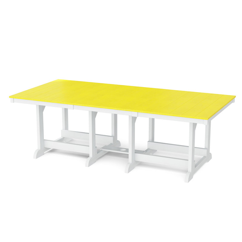 Heritage 44” x 94” Dining Table, Lemon Yellow/White