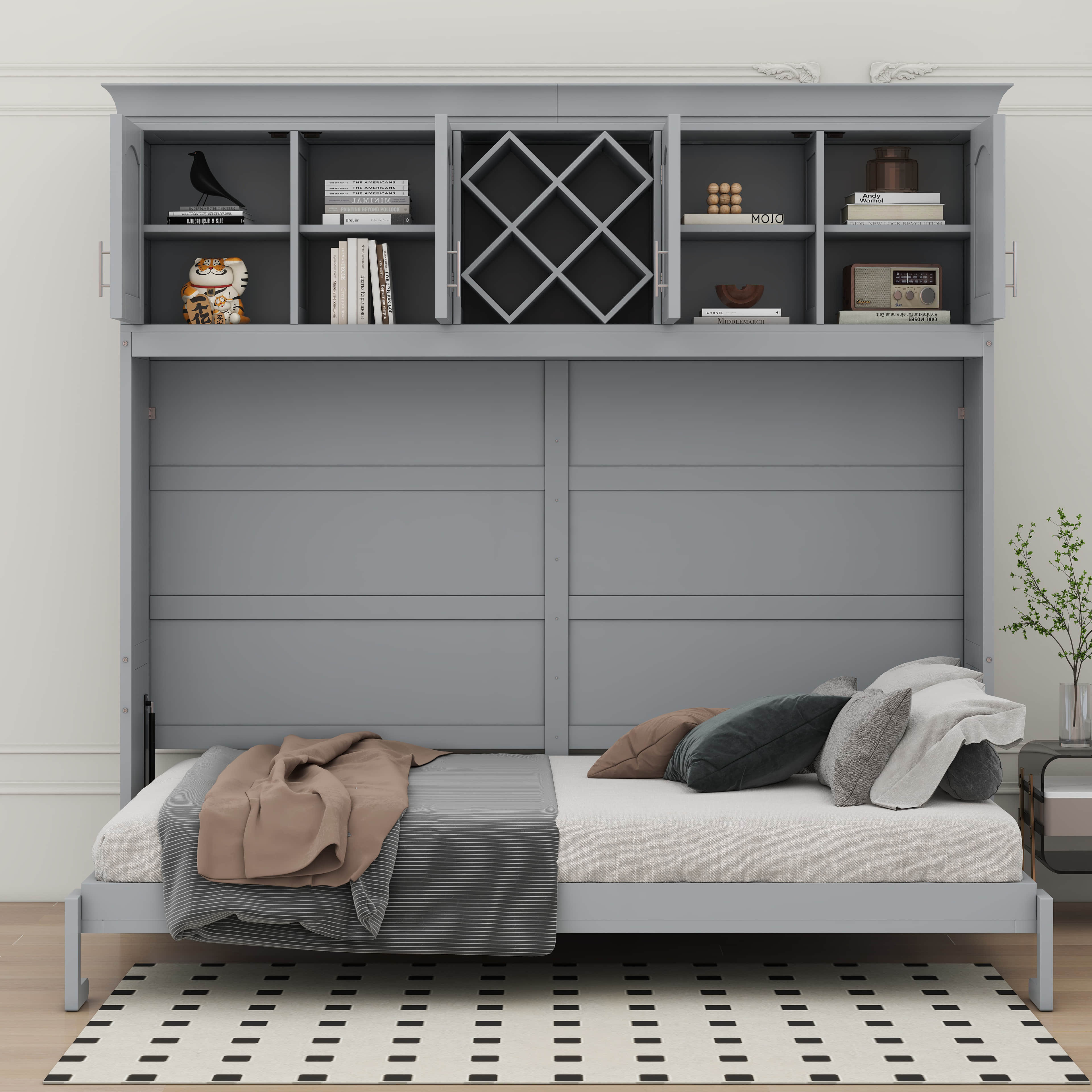 black Single Piece Wooden Wall-Mounted Wine Rack and Glass Holder Shelf ...