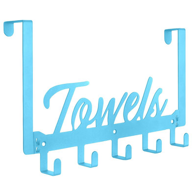 5 Hook Heavy Duty Over the Door Towel Rack, Suitable for Bedroom, Bathroom and Kitchen