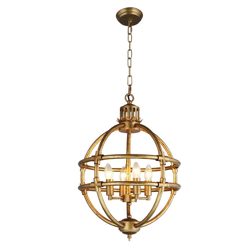 Lustre en forme de globe à 4 lumières Buchholz