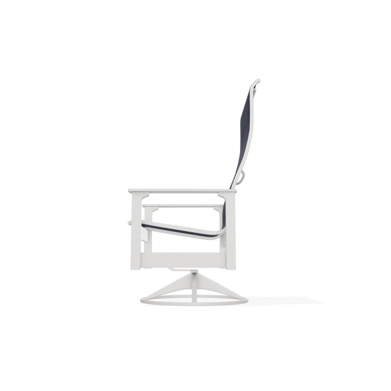Leeward Polymer Outdoor Lounge Chair, Snow, Collect Indigo