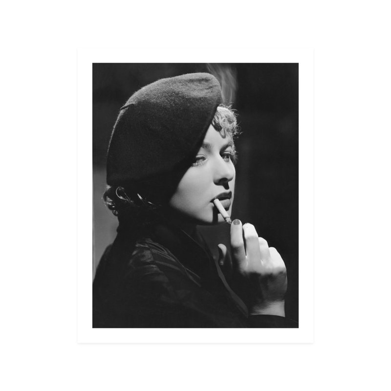 Ingrid Bergman fumant - photographie non encadrée, H 10 po x l 8 po