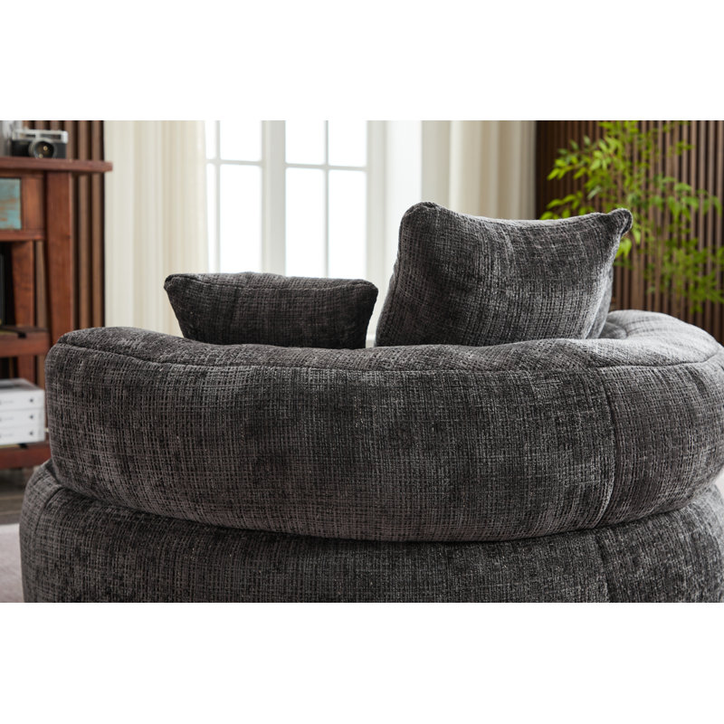 Comfortable Foam Filled Bean Bag Chair for Relaxation, Versatile for Indoor and Outdoor Use, Black