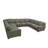 Oversized U-Shaped Brown Geniune Leather Match Sectional Sofa With Deep Seating & Modern Track Arms-336471998