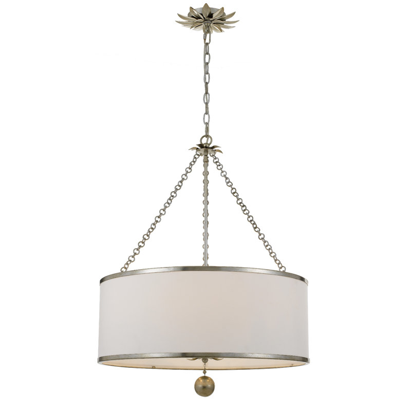 Paloma Dimmable Drum Chandelier, Silver, 31" H x 24" W