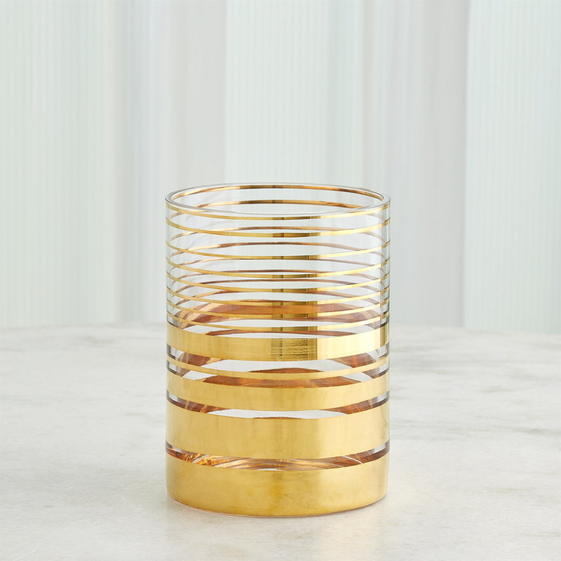 Shimmering Handmade Glass Table Vase, 9" H x 7" W x 7" D