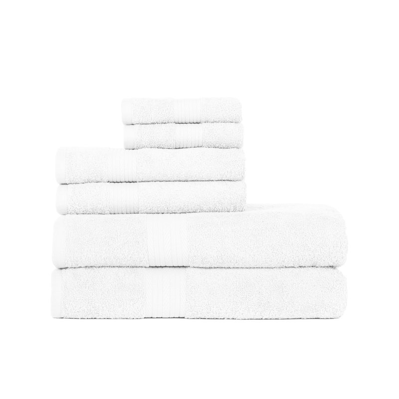 Ensemble de serviettes 100% coton doux et épais Como, Blanc, Ensemble de serviettes 18 pièces