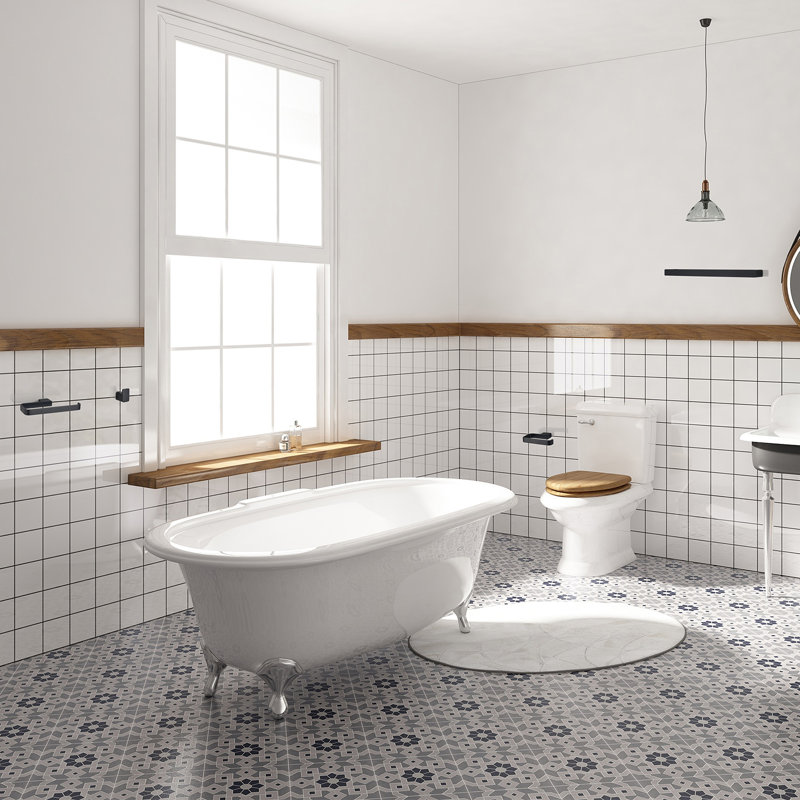 All Brass Construction 4-Pieces Bathroom Hardware Set, Matte Black