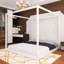 Lit plateforme à baldaquin très grand avec pieds en bois-781399313-781399315