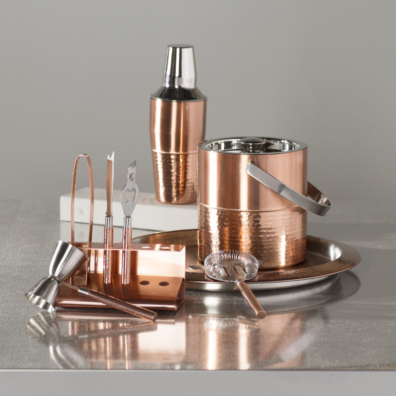 Burkhalter Stainless Steel Bar Tool Set, Copper