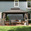 14 pi. L 12 pi. D Pavillon de jardin en acier galvanisé avec double toit-108487159