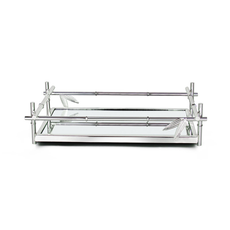 Wyanet Tray, Silver, 3" H x 7.25" W x 12" D