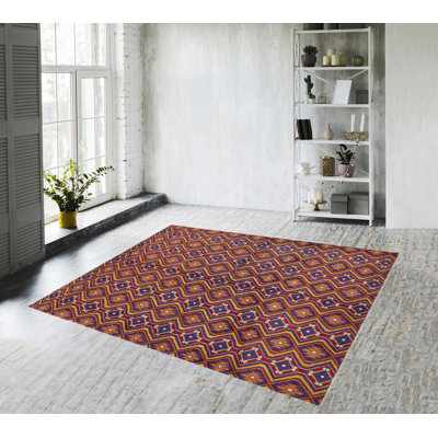 Tapis brun en laine noué à la main de style sud-ouest Syracuse 4 pi 11 po x 6 pi 8 po brun