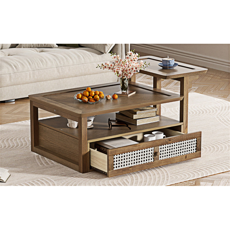 Table basse avec rangement, Marron foncé