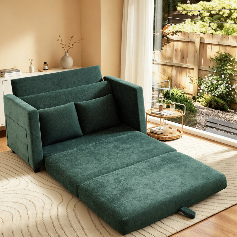 Fauteuil-lit 52 po en chenille, Vert