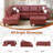 Amielia 3 - Piece Vegan Leather Sectional-443442148-443442138-443442139
