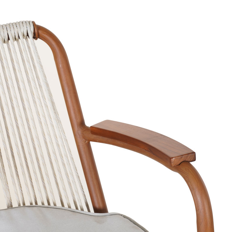 Ensemble de tabourets de bar d'extérieur Jaiden, Beige, Teck