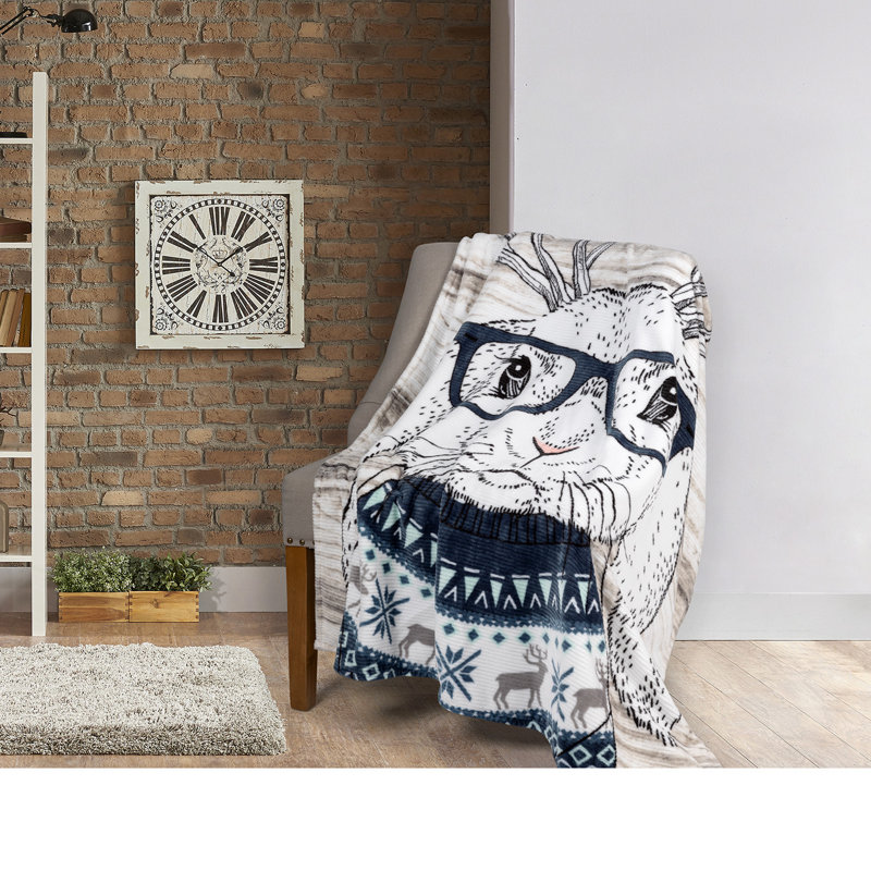 Kids Unisex Knitted Machine Washable Plush Throw Blanket
