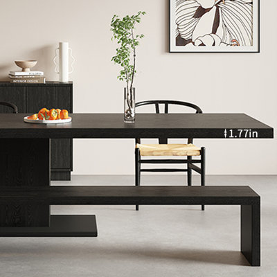 Ash Solid Wood Top Dining Table