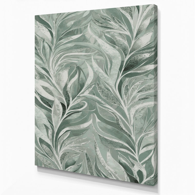 «Abstract Florals 89», art mural sur toile grise, H 14 po x l 11 po
