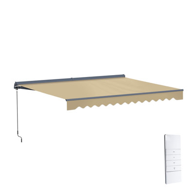 Semi-Cassette Patio Awning with LED Lights - Moroccan Collection 