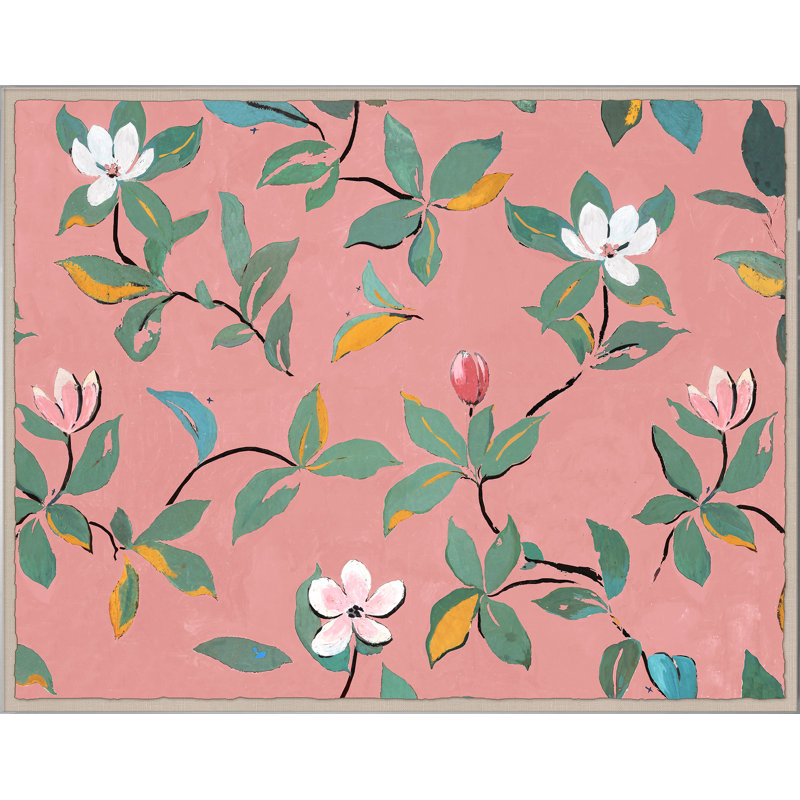 Pink Magnolias Print by Paule Marrot, Acrylic Box, 44" H x 56" W x 1.25" D