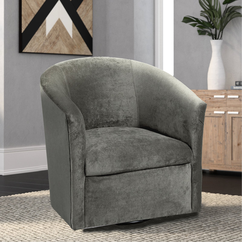 Tabouret pivotant en frêne de 30 po de largeur - densité de mousse 1,9, hauteur des accoudoirs de 27 po, mouvement stable en microfibre de bureau gris à 360 degrés, produit confortable de 29,45 po