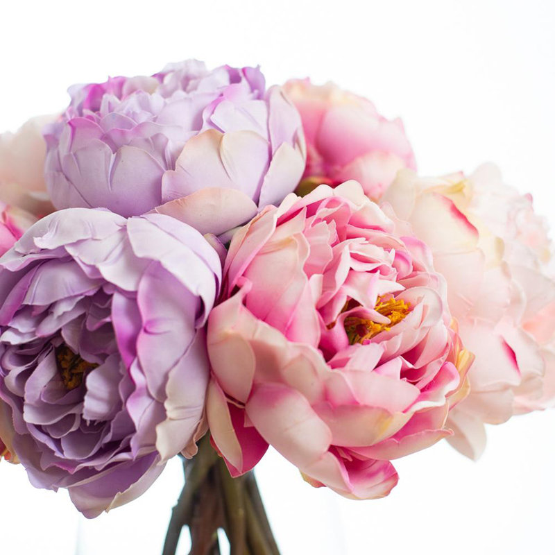 Silk Peonies Arrangement in Vase
