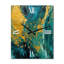 Coucher de soleil doré sur fond bleu sarcelle abstrait, peinture abstraite, horloge murale moderne-99637228