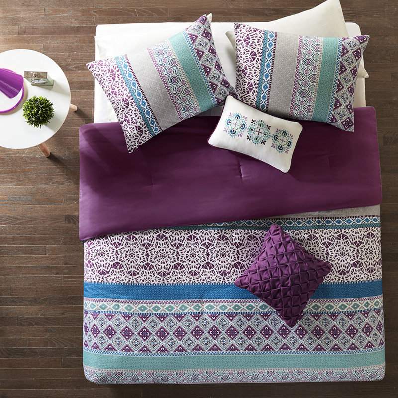 Édredon simple, conception à thème global, 2 taies décoratives, coussins décoratifs, imprimé de literie facile à nettoyer, microfibre douce,
