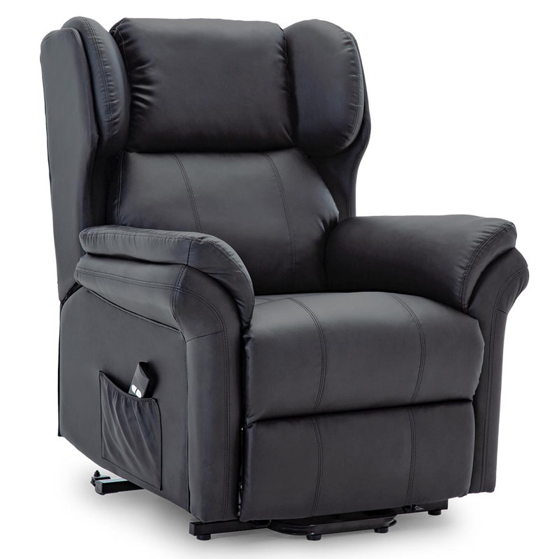 Shropshire 88cm Wide Lift Assist Wing Chair Recliner, Black