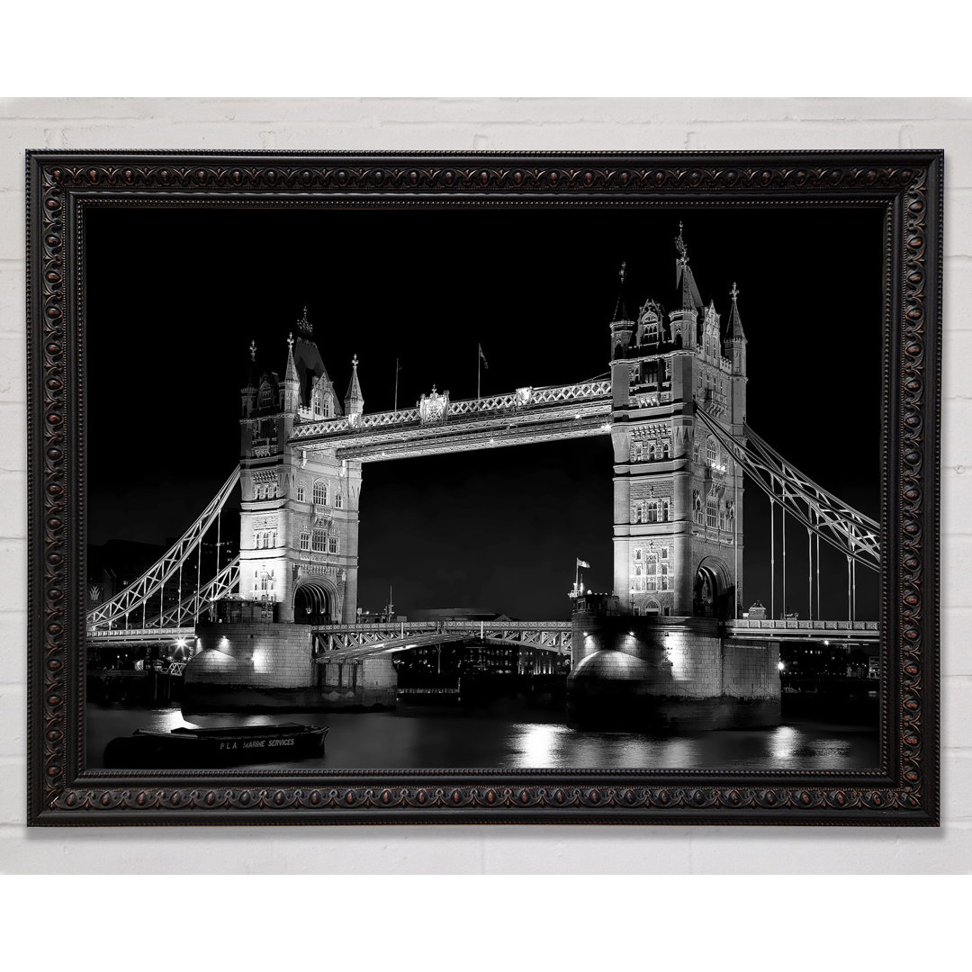 London Bridge Retro B N W - Druck