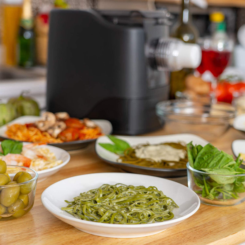 Black Electric Automatic Pasta Maker with 13 Interchangeable Discs