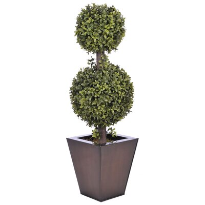 Gracie Oaks 30'' Faux Boxwood Topiary in Metal Planter & Reviews | Wayfair