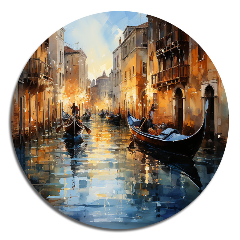 Alyas - Paysages d'art rond en métal, 36" H x 36" W