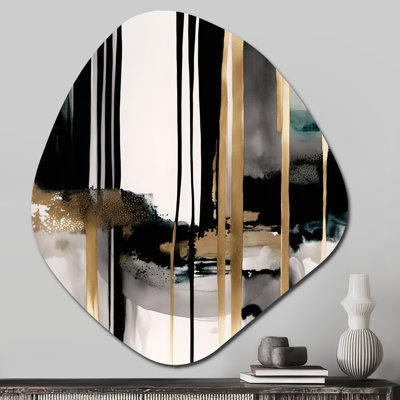 «Abstract Transitional Shapes IV», reproduction d'art asymétrique en métal sur fond noir