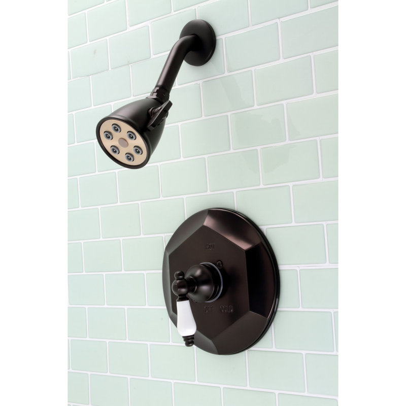 Robinet de douche à contrôle de température, Bronze huilé
