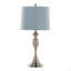 Lampe de table contemporaine en métal brossé 27 "en nickel brossé avec abat-jour en lin bleu clair de Grandview Gallery - ensemble de 2