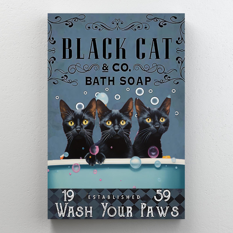 Savon de bain Lersch Black Cat 3, H 14 po x l 11 po x P 1,25 po